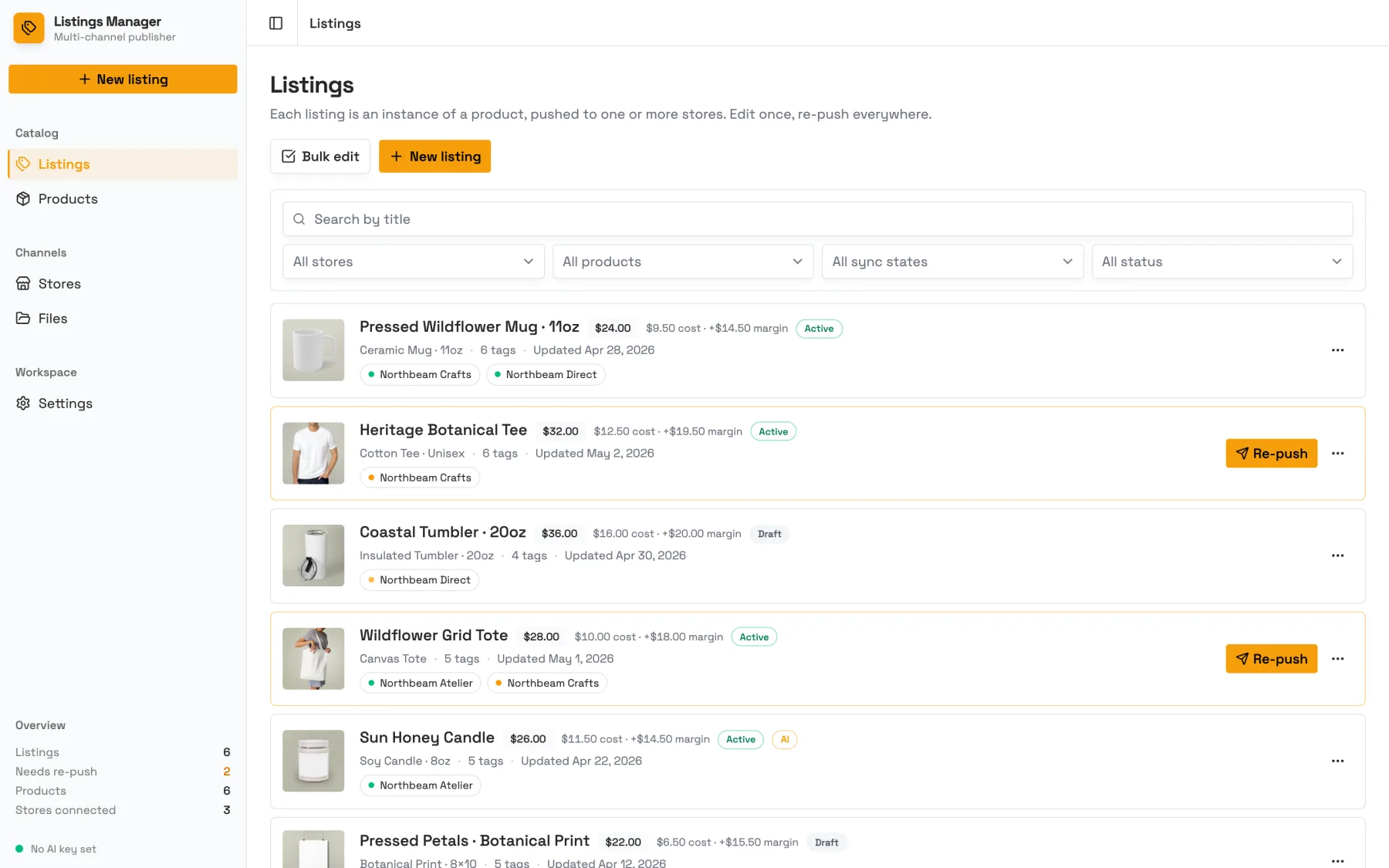 Multi-Channel Listings Manager preview