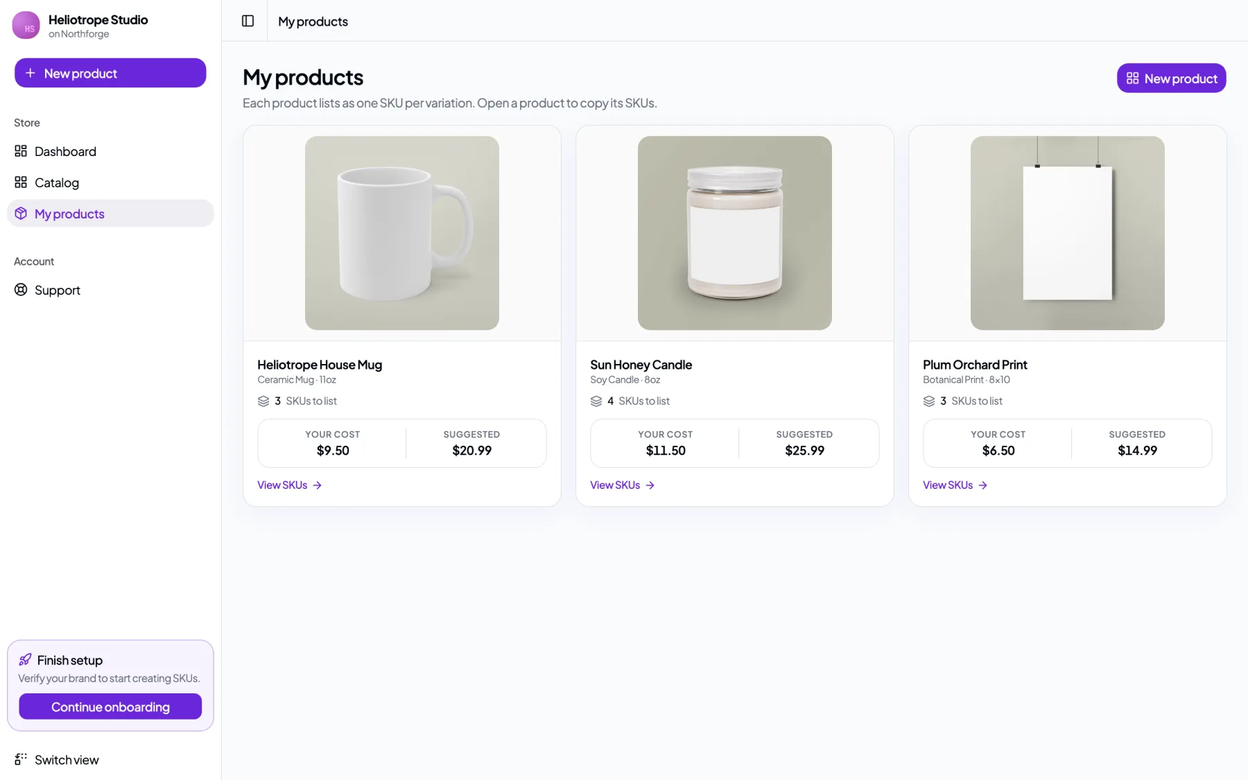 Merchant custom products
